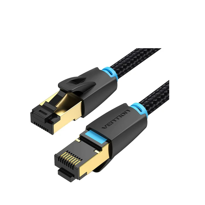 Network Vention Cotton Braided Cat 8 SFTP Patch Cable 2M Black IKGBH VENIKGBH