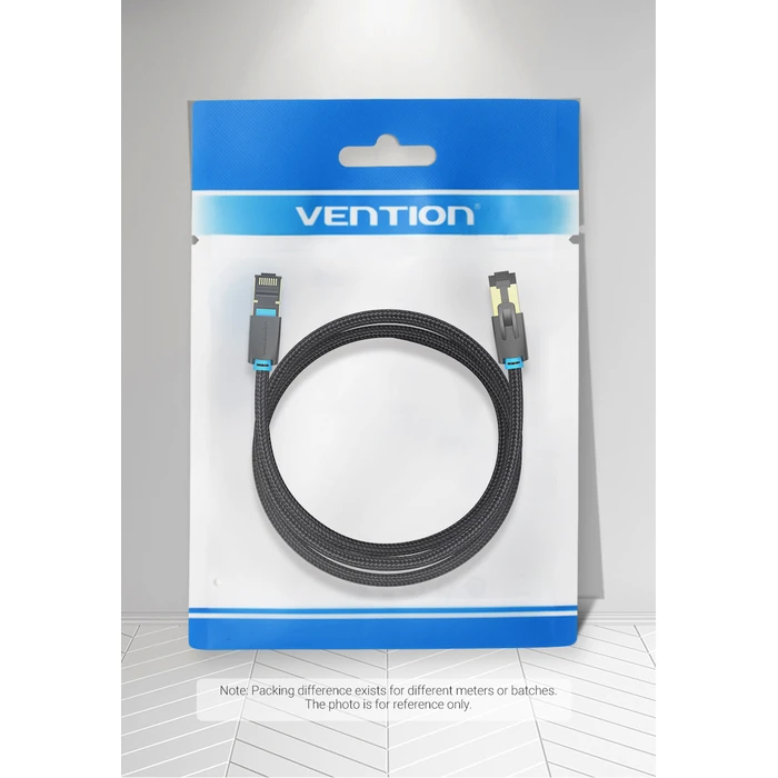 VENTION Network Cable Cotton Braided Cat 8 SFTP 3m Black