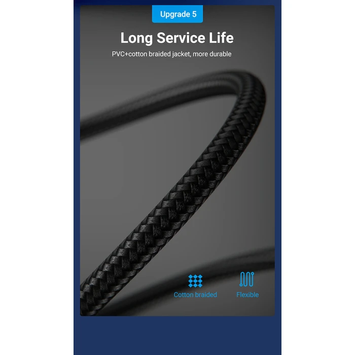 Network Cable Vention Cat 8 SFTP Patch Cable 5m Black