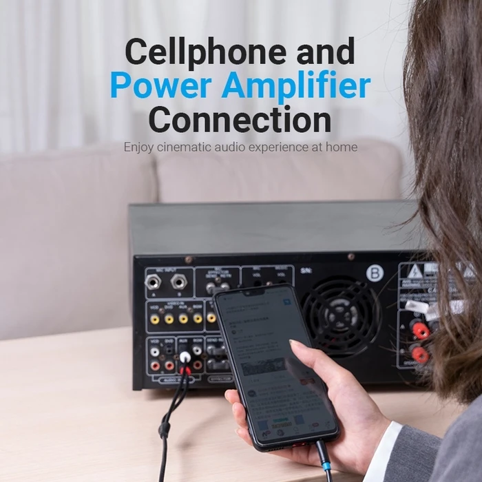 Vention Καλώδιο Ήχου 3.5mm Male to 2RCA Male 3m Black BCLBI