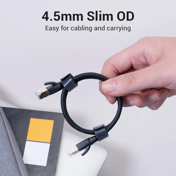 Vention Καλώδιο Δικτύου Cat 8 SFTP Patch Cord 0.5m Μαύρο Slim Type IKIBD