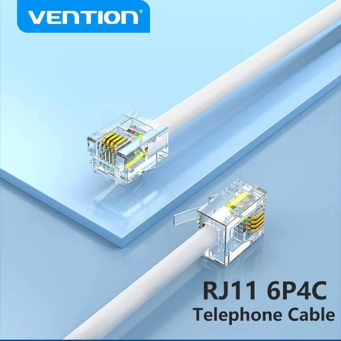 Vention Flat Τηλεφωνικό Καλώδιο RJ11 6P4C 3m Λευκό (IQBWI)