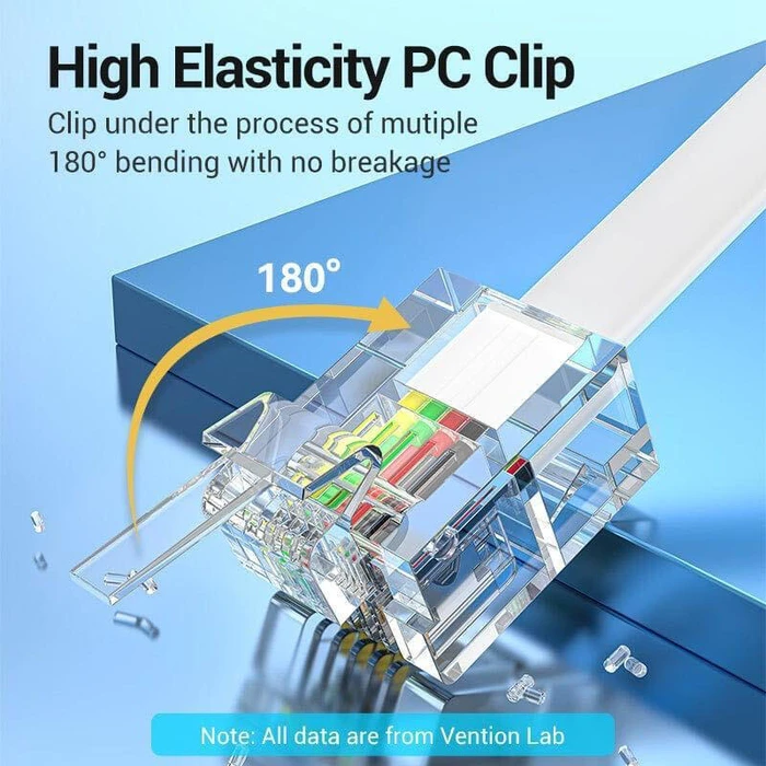 VENTION Flat 4-Core Telephone RJ11 Cable with 6P4C Plug 5M White