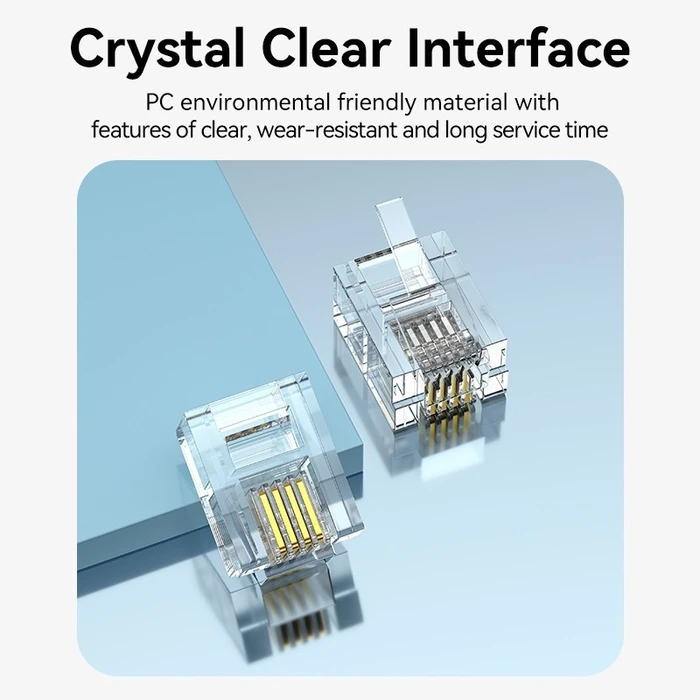Default Vention RJ11 Modular Plug 6P4C 100 Pack
