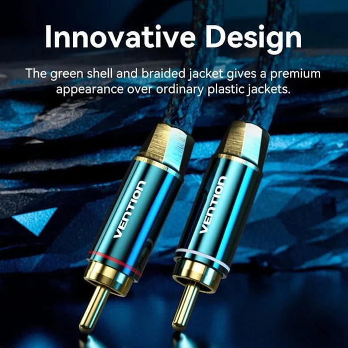 VENTION Audio Cable 3 5mm Male to 2 RCA Male 3m Cotton Braided Green Copper Type BCSGI