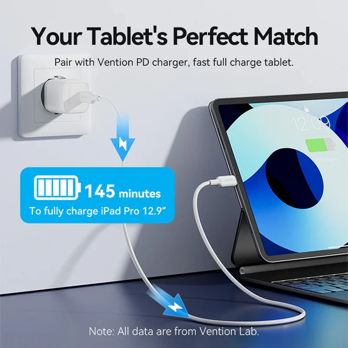 VENTION Καλώδιο USB C σε Lightning 1m Λευκό LAKWF