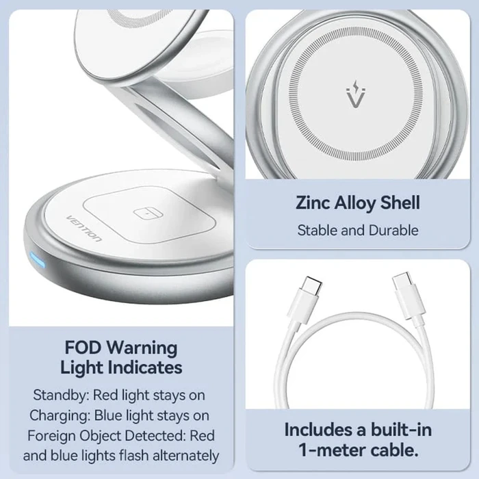 Wireless Charger Vention MagSafe Charger 15W White FGEI0