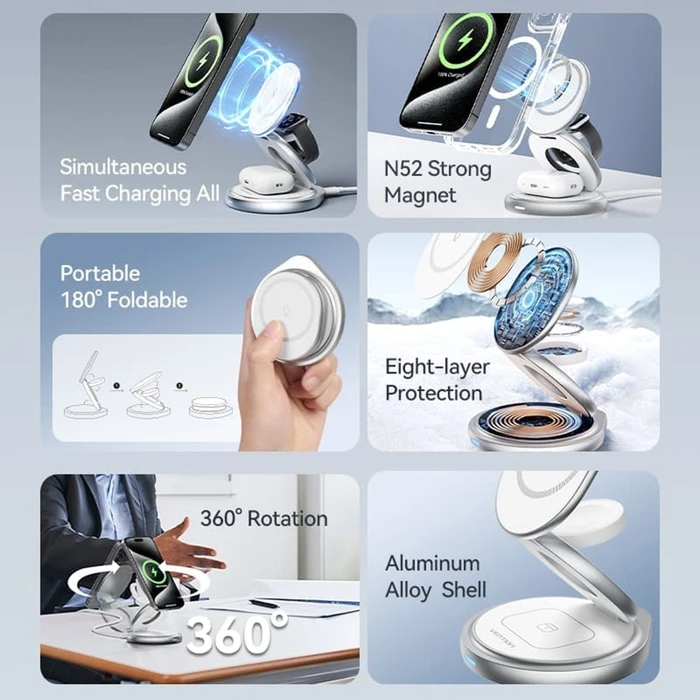 Wireless Charger Vention MagSafe Charger 15W White FGEI0