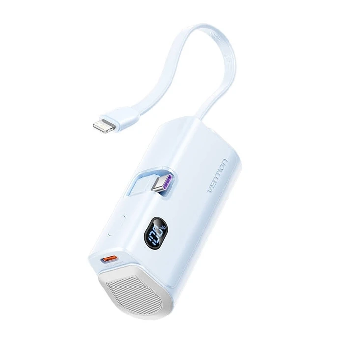 Vention FHQL0 Power Bank 4800mAh 22.5W USB-C (foldable) + Lightning + USB-A Μπλε