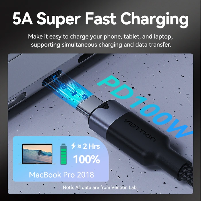 Vention Καλώδιο Επέκτασης USB C Male to C Female 10Gbps 1m Μαύρο