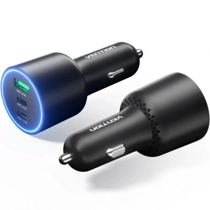 Vention Φορτιστής Αυτοκινήτου Three-Port USB C C A 100W 65W 36W Black ABS FFPB0