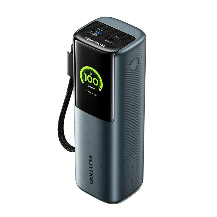 VENTION Powerhive Power Bank 27000mAh 200W με TFT οθόνη (USB-C/USB-C/USB-A) - Γκρι