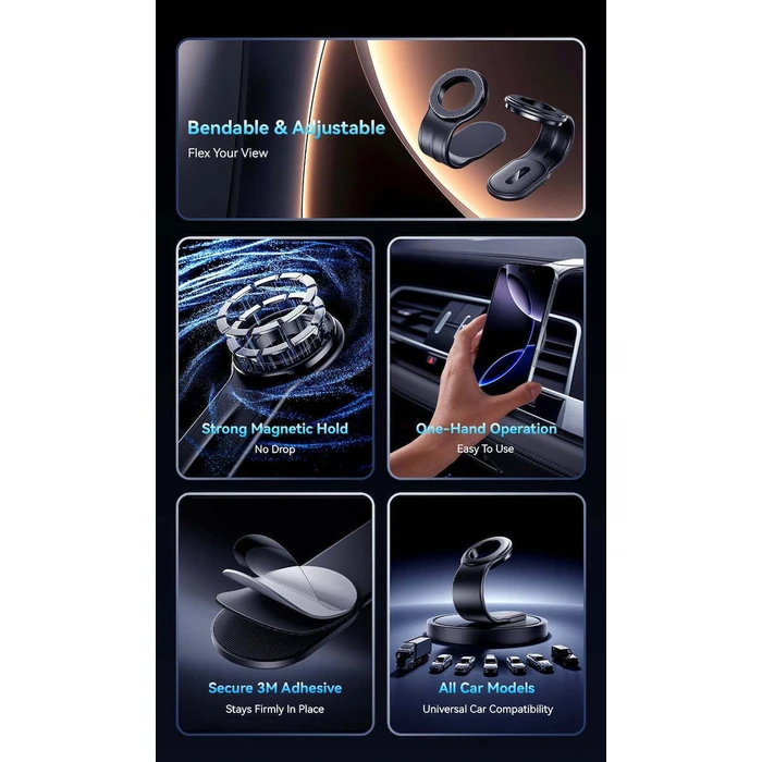 VENTION Magnetic Car Phone Holder KSIB0 - Black