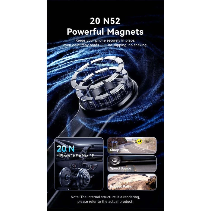VENTION Magnetic Car Phone Holder KSIB0 - Black