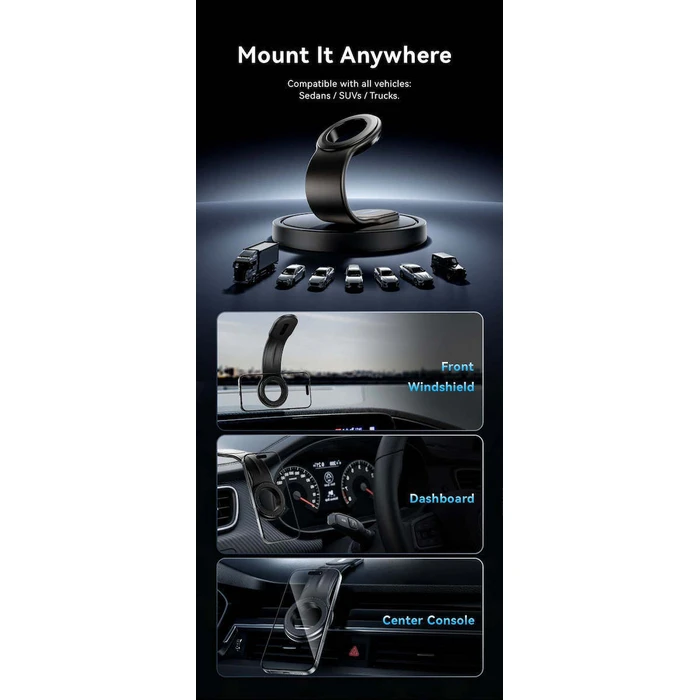 VENTION Magnetic Car Phone Holder KSIB0 - Black