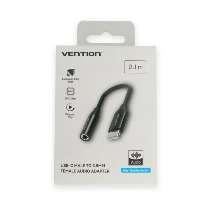 Vention USB C to 3 5mm Audio Adapter with DAC Black