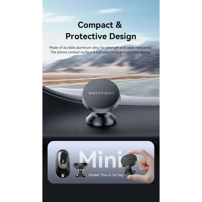 Car Accessories VENTION Magnetic Car Phone Mount Black 3M Adhesive Type KSLB0