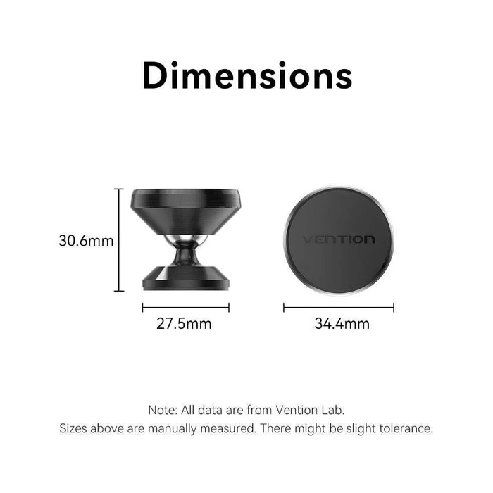 Car Accessories VENTION Magnetic Car Phone Mount Black 3M Adhesive Type KSLB0