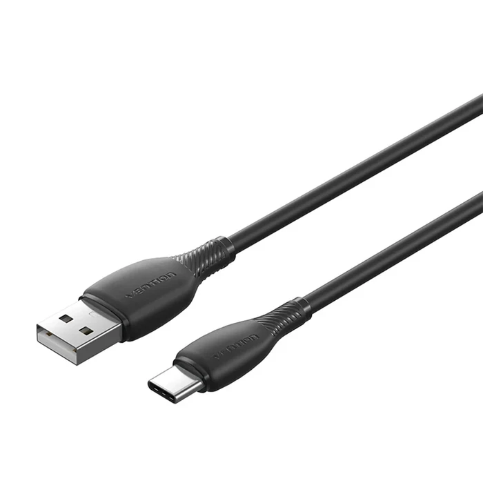 USB Cable Vention USB 2.0 A Male to C Male 3A 0.25m Black PVC Type CTWBC