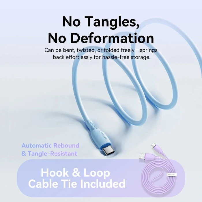 USB Cable Vention USB 2.0 A Male to C Male 3A 0.25m Black PVC Type CTWBC