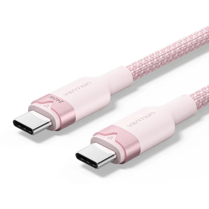 USB Cable Vention USB 2.0 Type C Male to Type C Male 5A 2M Pink Flexible PVC TRWPH