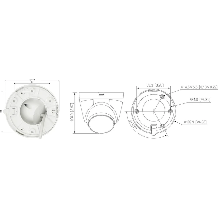 Dahua IP Surveillance Camera Wi‑Fi Full HD 1080p Waterproof with Microphone and 3.6mm Lens (IPC-HDW1239V-A-IL-0360B)