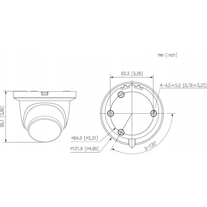 Dahua Κάμερα IP Dome 5MP IR Μαύρη (HDW5541TM-ASE-0280B-S3-B)