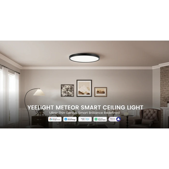Yeelight Πλαφονιέρα Οροφής 30 εκ. Μαύρη με Ενσωματωμένο LED και Τηλεχειριστήριο