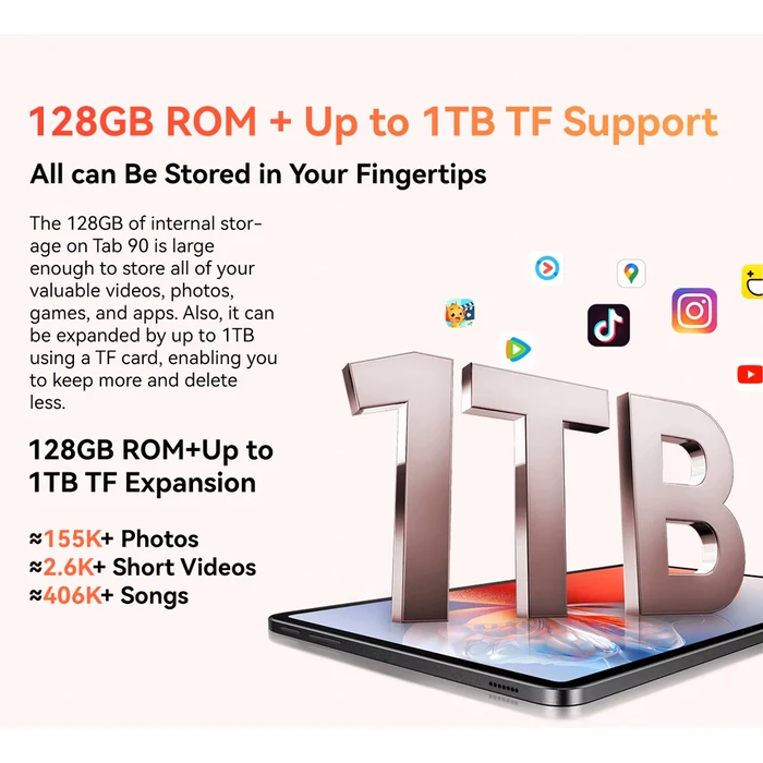 Blackview Tablet Tab 90 4G Android 14 Grey 8GB 128GB