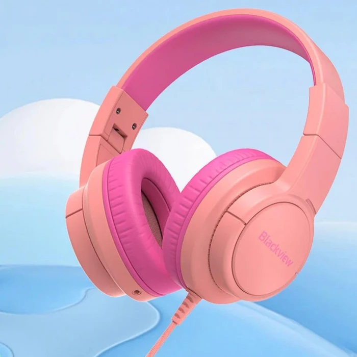 Blackview Kids Wired Foldable Fitbuds K1 Coral Pink