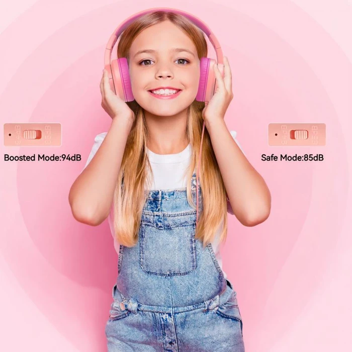 Blackview Kids Wired Foldable Fitbuds K1 Coral Pink
