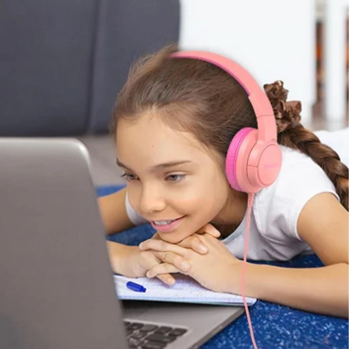 Blackview Kids Wired Foldable Fitbuds K1 Coral Pink