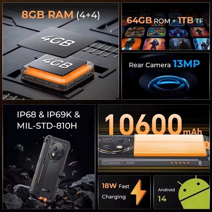 Oukitel WP28E Dual SIM (4/64GB) Ανθεκτικό Smartphone Μαύρο