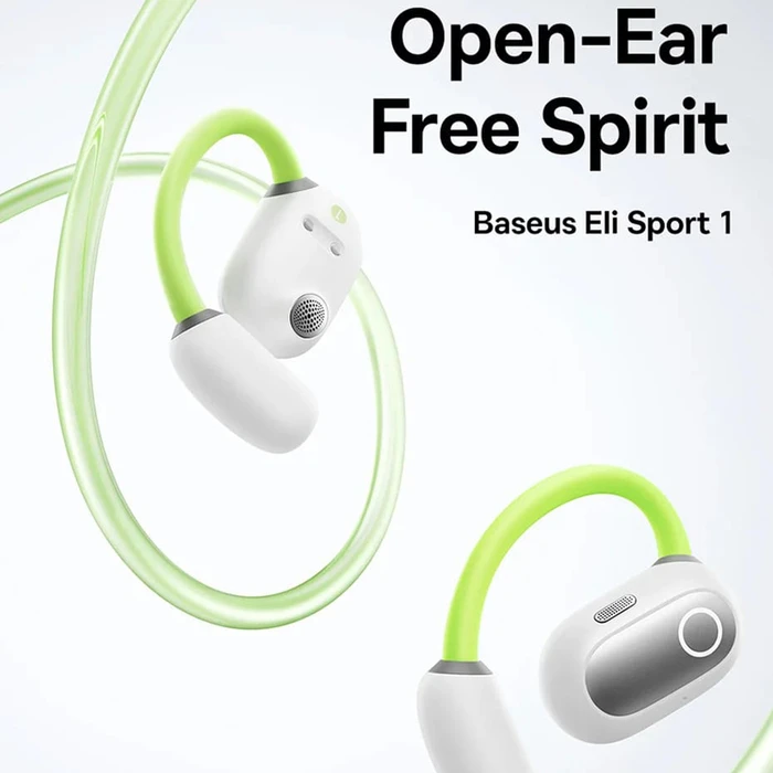 Baseus Eli Sport 1 PM20A Open Ear Bluetooth Handsfree Ακουστικά με Αντοχή στον Ιδρώτα και Θήκη Φόρτισης - Aurora Green
