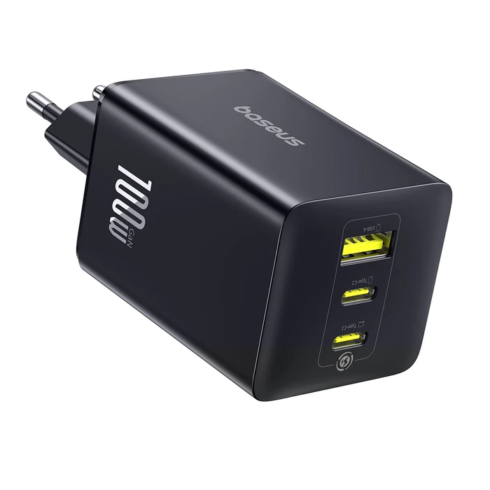 Φορτιστής τοίχου Baseus EnerFill FE11 100W (2x USB-C + 1x USB-A) - Μαύρος