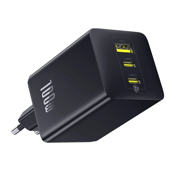 Φορτιστής τοίχου Baseus EnerFill FE11 100W (2x USB-C + 1x USB-A) - Μαύρος