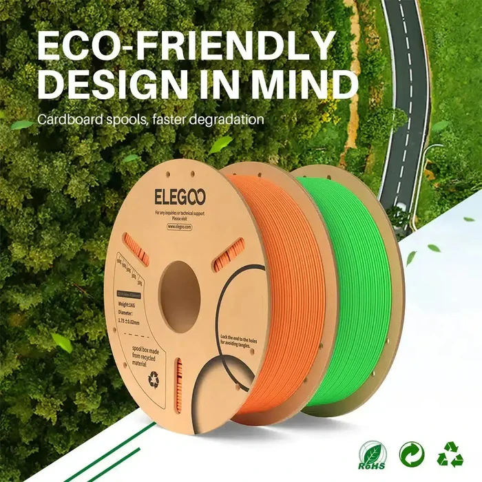 Elegoo Νήμα PLA για 3D Εκτυπωτή 1.75mm Γκρι 1kg (Καρούλι)