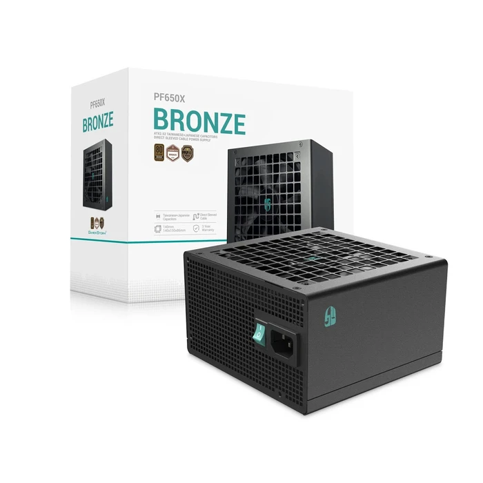 DEEPCOOL PF650X 650W 80 Plus Bronze Full Wired ATX Power Supply (R-PF650X-HD0B-JGEU)