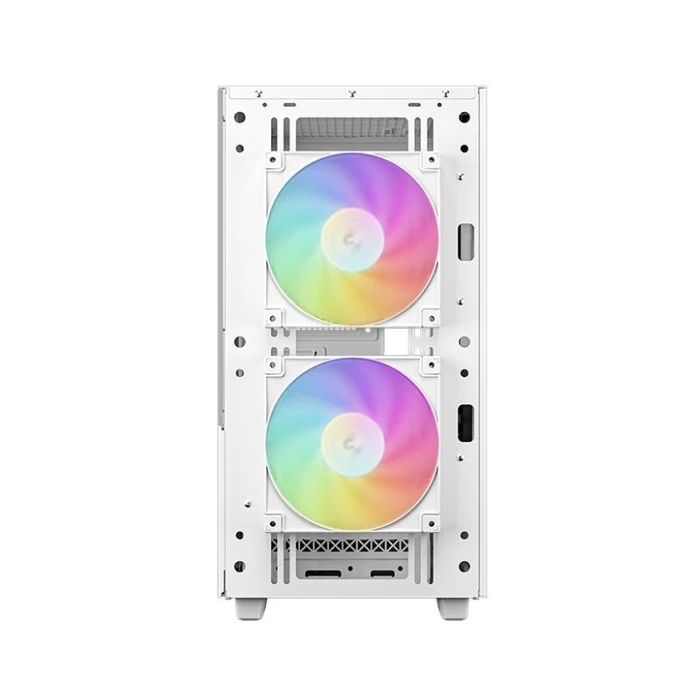 Deepcool CH360 Gaming Micro Tower PC Case with Side Window and RGB Lighting - White