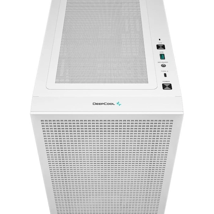 Deepcool CH360 Gaming Micro Tower PC Case with Side Window and RGB Lighting - White