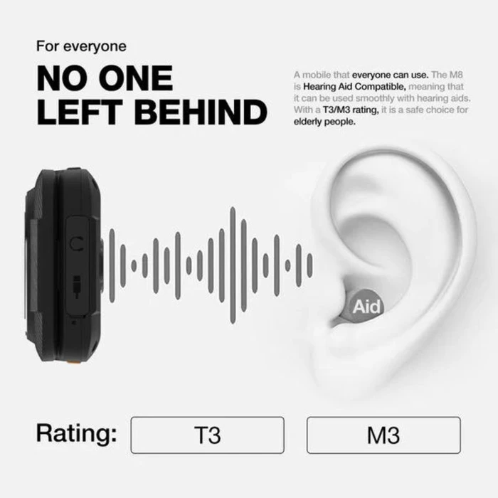 AGM M8 Flip Dual SIM Ανθεκτικό Κινητό με Μεγάλα Κουμπιά Μαύρο