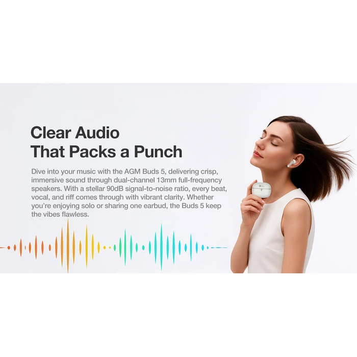 AGM Buds 5 Bluetooth 5.4 ANC ENC Touch Control IPX4 Beige