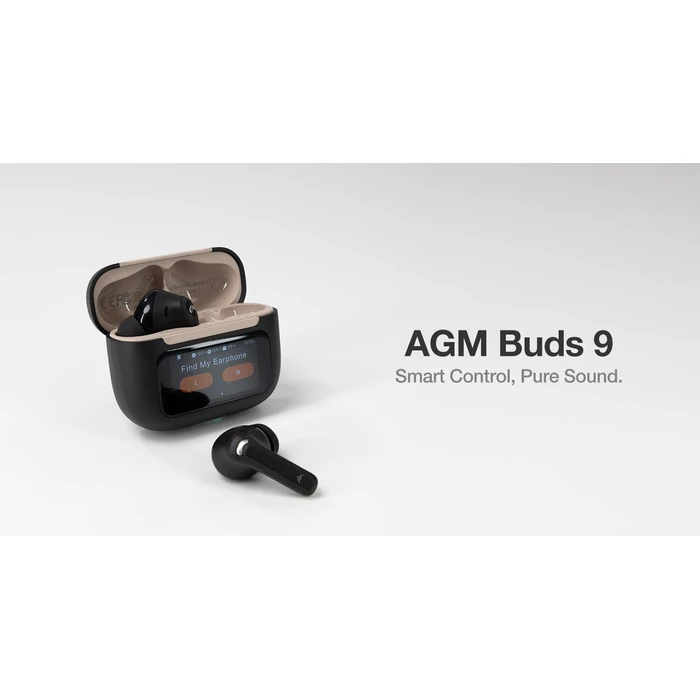 AGM True Wireless Earbuds Buds 9 Black Bluetooth 5.4 with ANC up to -25dB and Smart Touch Case IPX4