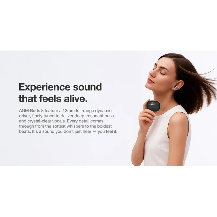 AGM Bluetooth Earbuds Buds 8 5.4 ANC IPX4 Beige