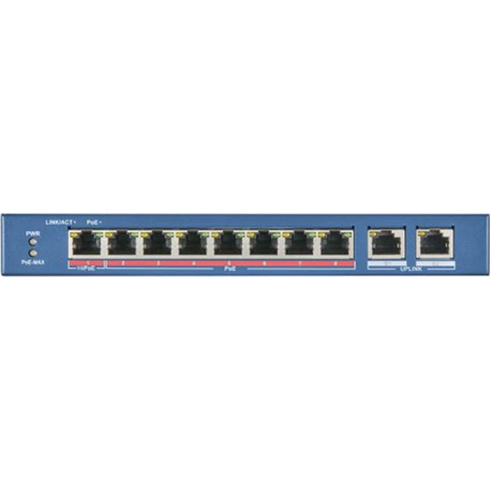 Hikvision DS-3E0310HP-E Μη Διαχειριζόμενος L2 PoE Switch με 8 PoE θύρες και 2 Gigabit θύρες uplink