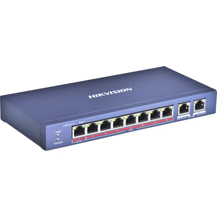 Hikvision DS-3E0310HP-E Unmanaged L2 PoE Switch (8 PoE x 10/100 + 2 Gigabit uplink)
