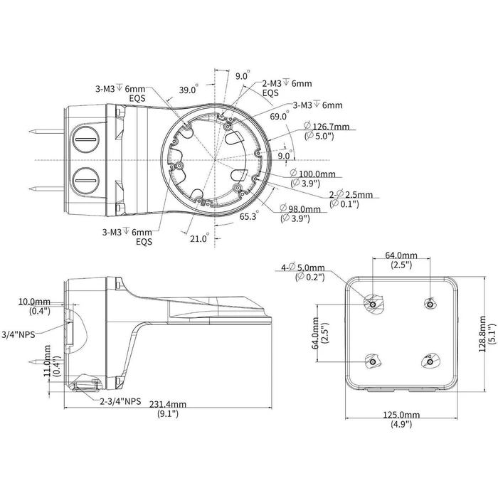 Genway Βάση Τοποθέτησης για Κάμερες Θόλου TR-JB07/WM03-G-IN-V2 Uniview