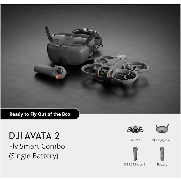DJI Avata 2 Fly Smart Combo (Single Battery) - Πακέτο FPV με Goggles 3 & RC Motion 3