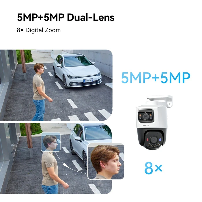 IMOU Cruiser Dual NET Camera PS70F 5MP+5MP (IPC-PS70FP-10M0) - White Dome Outdoor IP Camera