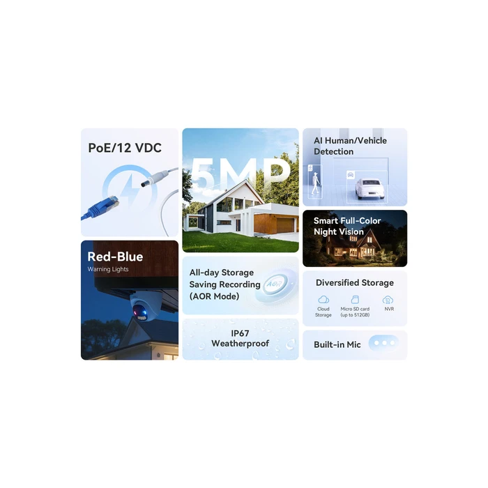 Imou IPC-PS8D-5V0 IP Κάμερα Παρακολούθησης Full HD+ 5MP Αδιάβροχη με Μικρόφωνο και Φακό 2.8mm